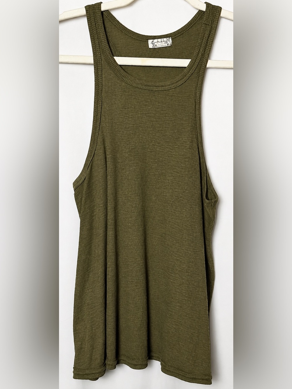 Free People Intimately Olive Green Sleeveless Ribbed Tank Size XS